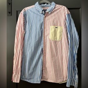 Vineyard Vines Red and Blue Striped Shirt